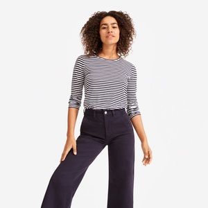 EVERLANE wide-leg crop pant in NAVY